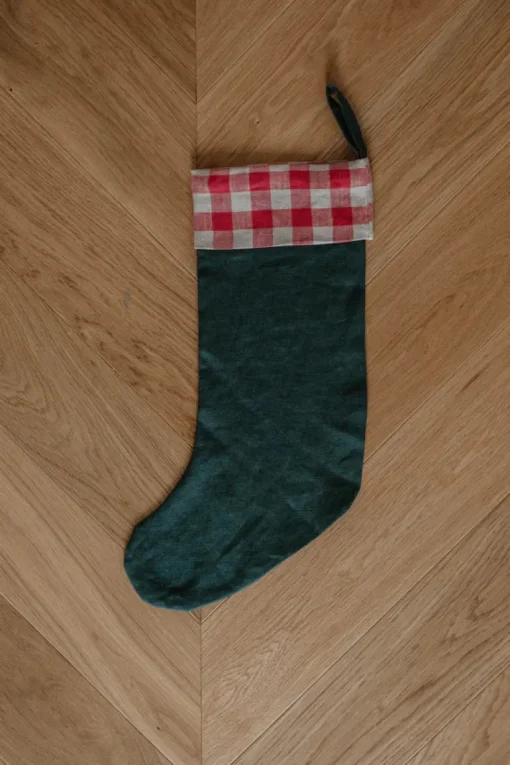 Linen Christmas Stocking Checks & Stripes<Laume linen Best