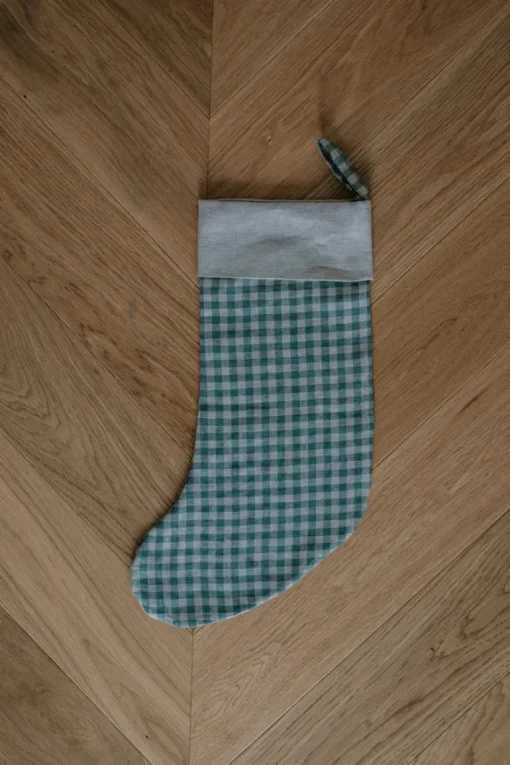 Linen Christmas Stocking Checks & Stripes<Laume linen Best