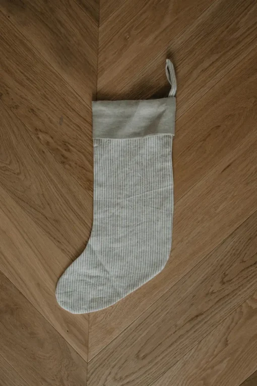 Linen Christmas Stocking Checks & Stripes<Laume linen Best