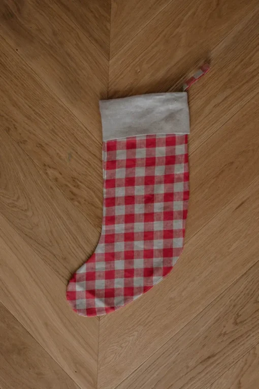 Linen Christmas Stocking Checks & Stripes<Laume linen Best