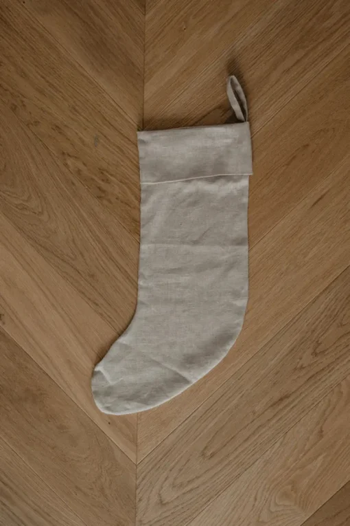 Linen Christmas Stocking With Plain Cuff<Laume linen Clearance
