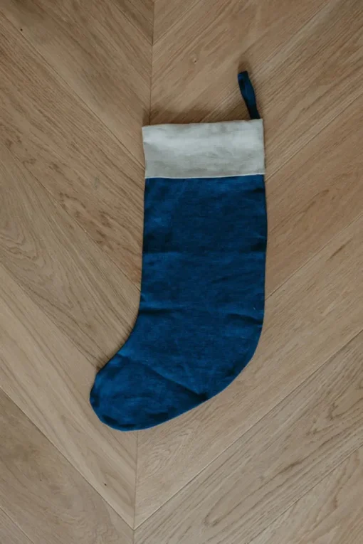 Linen Christmas Stocking With Plain Cuff<Laume linen Clearance