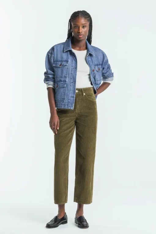 Liora Corduroy Trousers Burnt Olive Green<Kings Of Indigo Discount