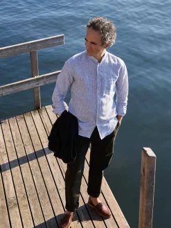 Lisbon Linen Shirt Fino Navy<Carpasus Flash Sale