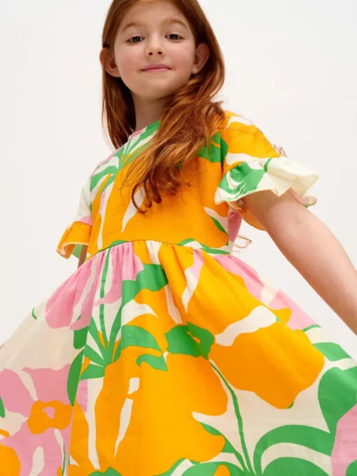 Lively Lasten Musliini Mekko Oranssi<MAINIO New