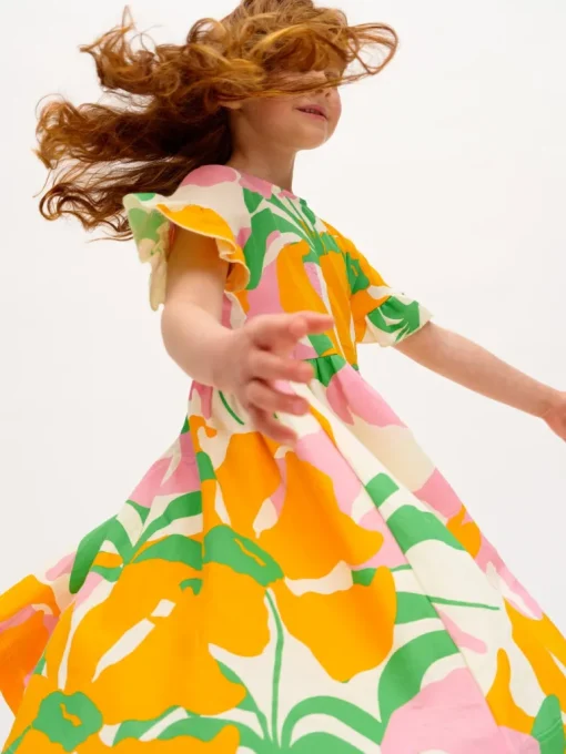 Lively Lasten Musliini Mekko Oranssi<MAINIO New