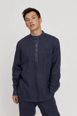 Luray Men's Long Sleeve Linen Shirt<Mazine Best Sale