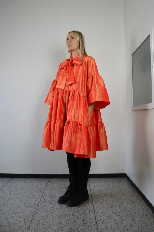 Lush Mekko Rusettikauluksella Oranssi<Miia Halmesmaa Cheap
