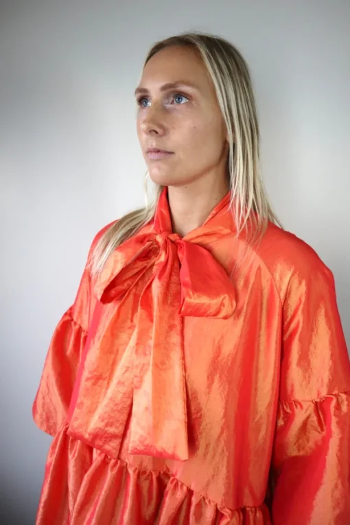 Lush Mekko Rusettikauluksella Oranssi<Miia Halmesmaa Cheap