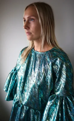 Lush mekko Vihreä Jacquard<Miia Halmesmaa Outlet