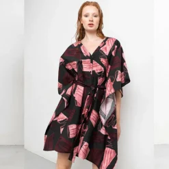 Lyhyt Juhlamekko Riviera Face Mask Print<Studio Heijne Best