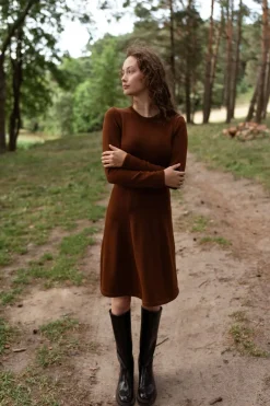 Lyhyt Merinovilla Neulemekko Ruskea<Monala Flash Sale