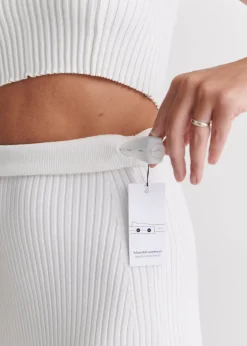Madonna Reversible Ribbed-Knit Midi Skirt White<Salanida Fashion