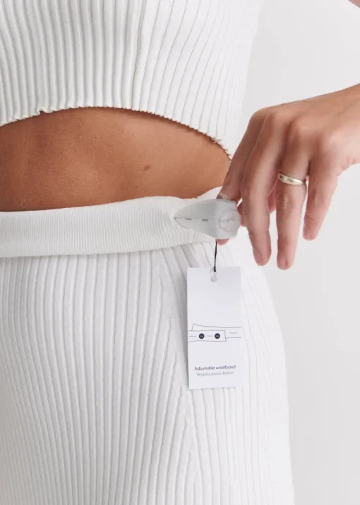 Madonna Reversible Ribbed-Knit Midi Skirt White<Salanida Fashion