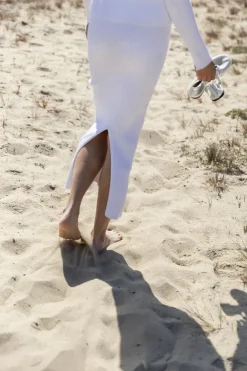 Madonna Reversible Ribbed-Knit Midi Skirt White<Salanida Fashion