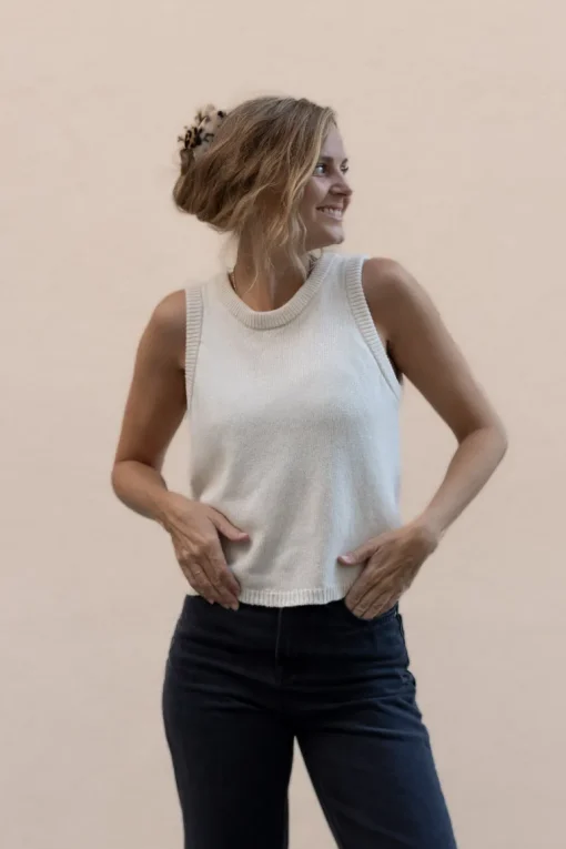 Makali Neuletoppi Valkoinen<Pura Clothing Outlet
