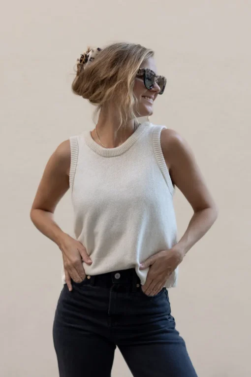 Makali Neuletoppi Valkoinen<Pura Clothing Outlet