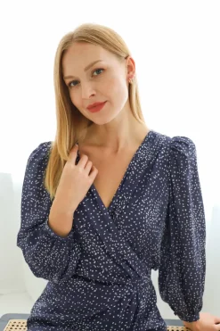 Margot Silkkimekko Starry Night Tummansininen<Enteliér Fashion