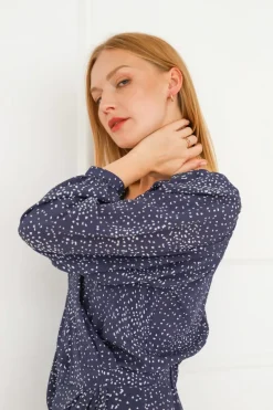 Margot Silkkimekko Starry Night Tummansininen<Enteliér Fashion