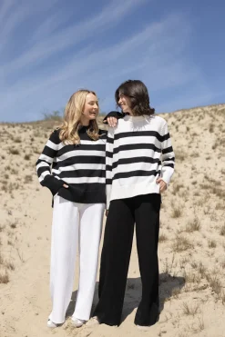 Marina Striped Merino Jumper Black<Salanida Hot