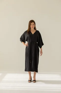 Mathilde Kimono Mekko Musta<Enteliér Online