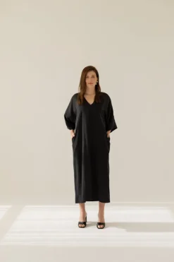 Mathilde Kimono Mekko Musta<Enteliér Online