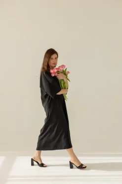 Mathilde Kimono Mekko Musta<Enteliér Online