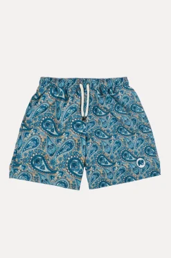 Mediterranean Paisley Swim Shorts Blue<Trendsplant Fashion