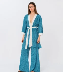 Melissani Painetut Levenevät Housut Sininen<Elizabeth LaGre Discount