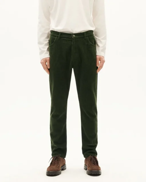 Men's 5 Pockets Corduroy Pants Green<Thinking MU Hot