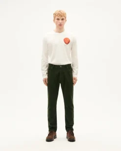Men's 5 Pockets Corduroy Pants Green<Thinking MU Hot
