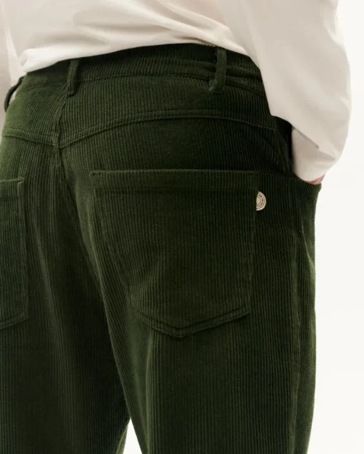 Men's 5 Pockets Corduroy Pants Green<Thinking MU Hot