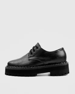 Men's Chunky Derbs Vegea Grape Leather Black<BOHEMA Online