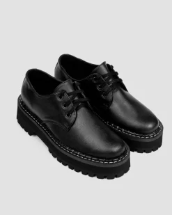 Men's Chunky Derbs Vegea Grape Leather Black<BOHEMA Online
