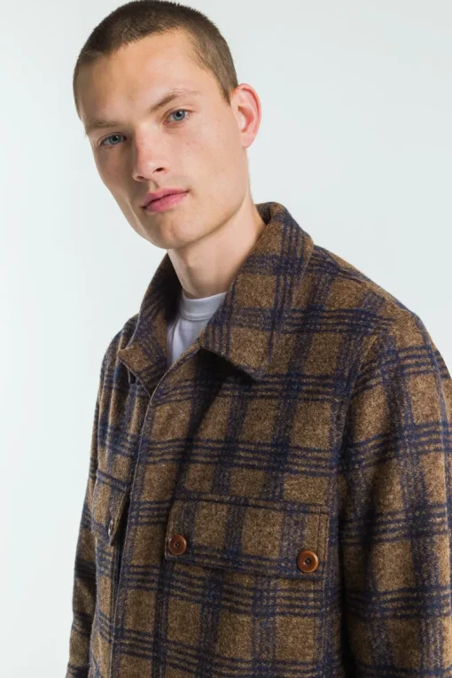 Men's Donovan Jacket Desert Palm Brown Check<Kings Of Indigo Cheap