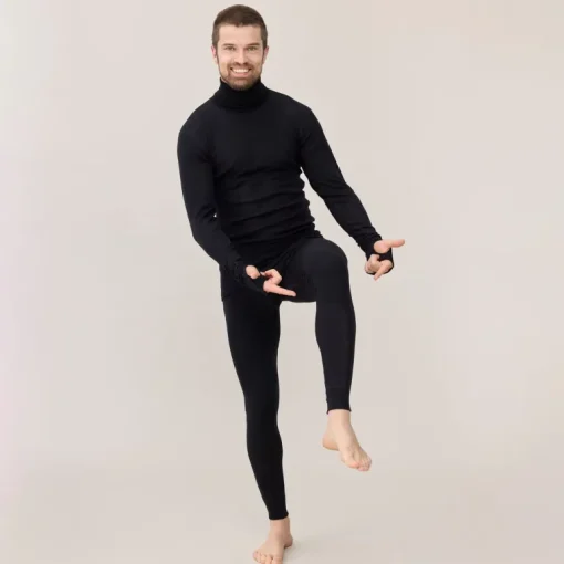 Men's Forest Wool Long John's Black<Tam Silk Cheap