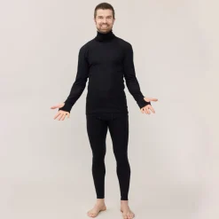 Men's Forest Wool Long John's Black<Tam Silk Cheap