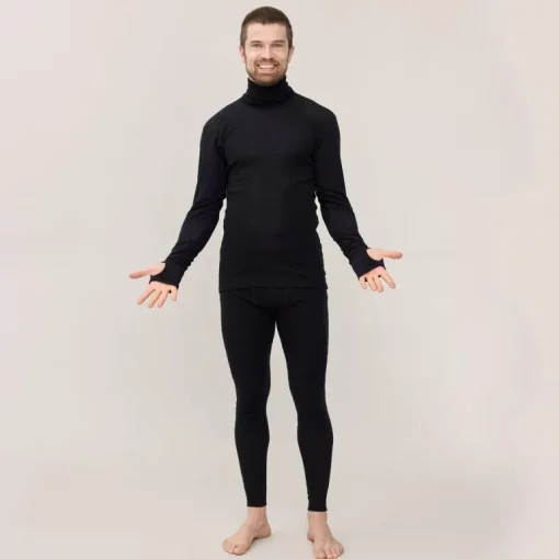 Men's Forest Wool Long John's Black<Tam Silk Cheap