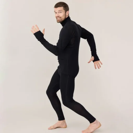 Men's Forest Wool Long John's Black<Tam Silk Cheap