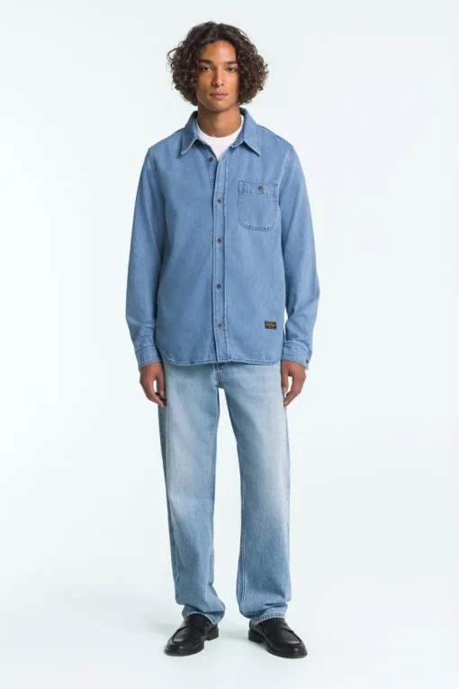 Men's Juntoku Shirt Quennel Light Blue<Kings Of Indigo Sale