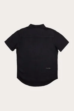 Men's Malibu Linen Button Down Shirt Black<Veld Sale