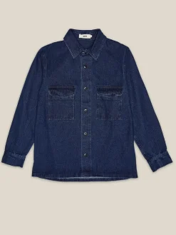 Men's Organic Cotton Denim Overshirt<WOTE Cheap