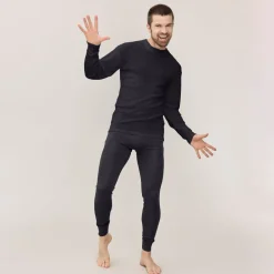 Men's Timmi Long Sleeve Merino Silk Shirt Black<Tam Silk Cheap