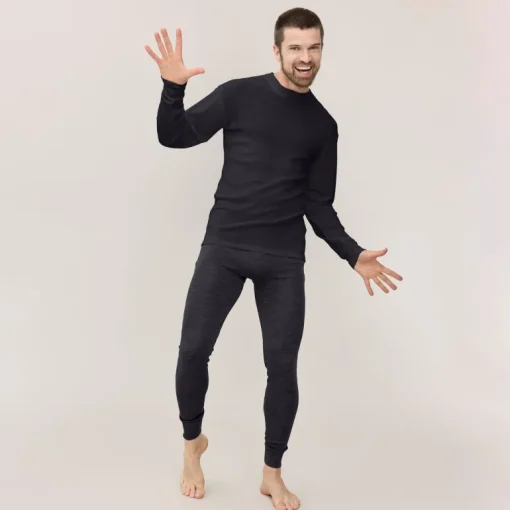 Men's Timmi Long Sleeve Merino Silk Shirt Black<Tam Silk Cheap