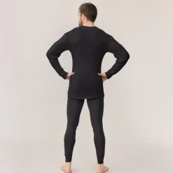 Men's Timmi Long Sleeve Merino Silk Shirt Black<Tam Silk Cheap