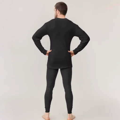 Men's Timmi Long Sleeve Merino Silk Shirt Black<Tam Silk Cheap