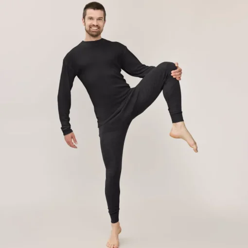 Men's Timmi Long Sleeve Merino Silk Shirt Black<Tam Silk Cheap