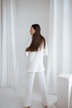 Merino Wool Lace Knit Pants<Monala Hot