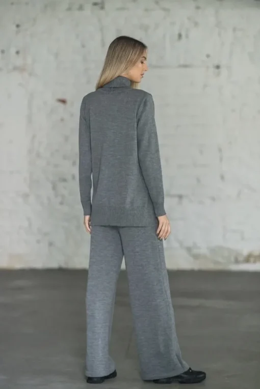 Merino Wool Wide-Leg Knitted Pants Grey<Monala Sale