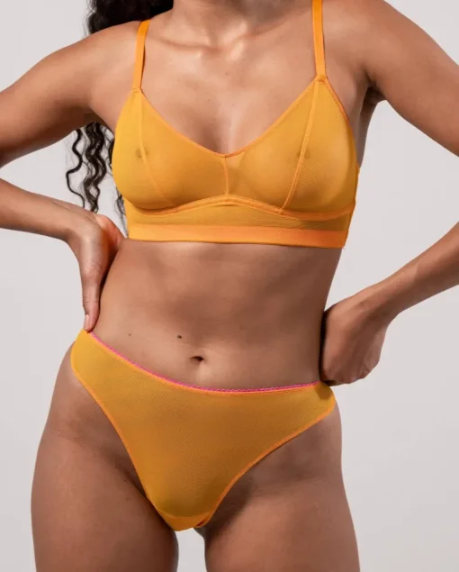 Mesh Bikini Briefs Apricot/Neon Pink<UNDERSTATEMENT Shop